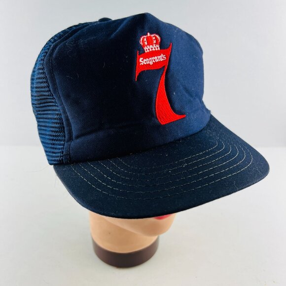 Seagrams 7 Crown Trucker Hat Baseball Style Cap O/S Embroidered Logo - Picture 6 of 7